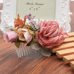 Peigne fleurs de mariée roses