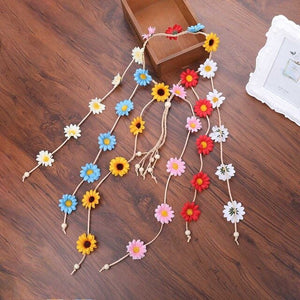 Couronne de fleurs hippie multicolore