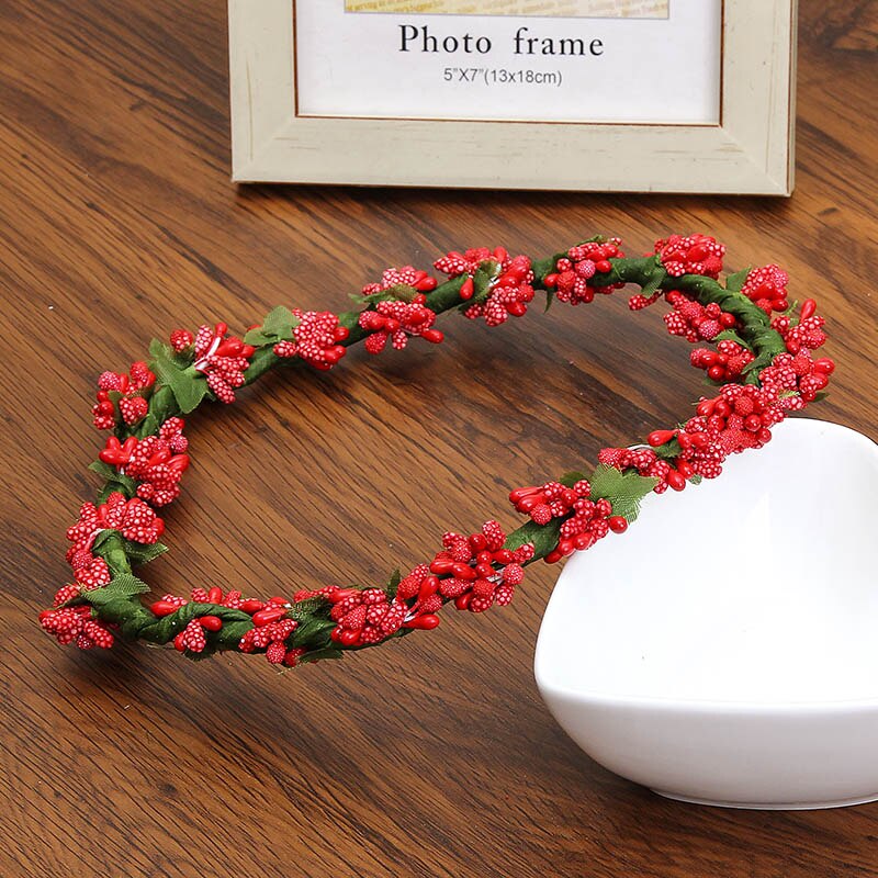 Couronne de fleurs cheveux rouge